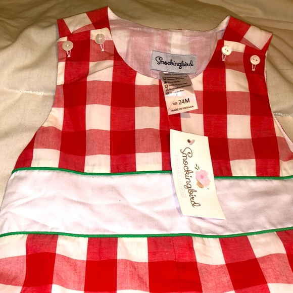 Smocking bird long all 24mth snaps close legs pearl buttons - Picture 3 of 5